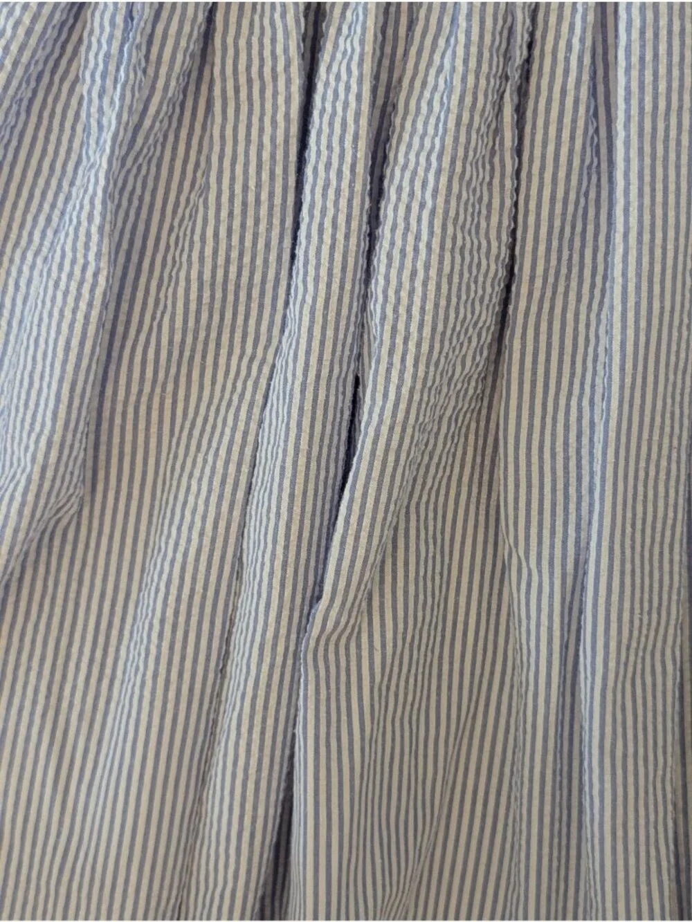 Vintage Sophie Dess Blue & White Striped Smocked Dress With Peter Pan Collar & P
